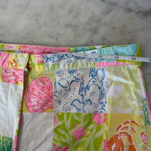 LILLY PULITZER Patchwork Print White Label Pants 8 - Picture 12 of 16